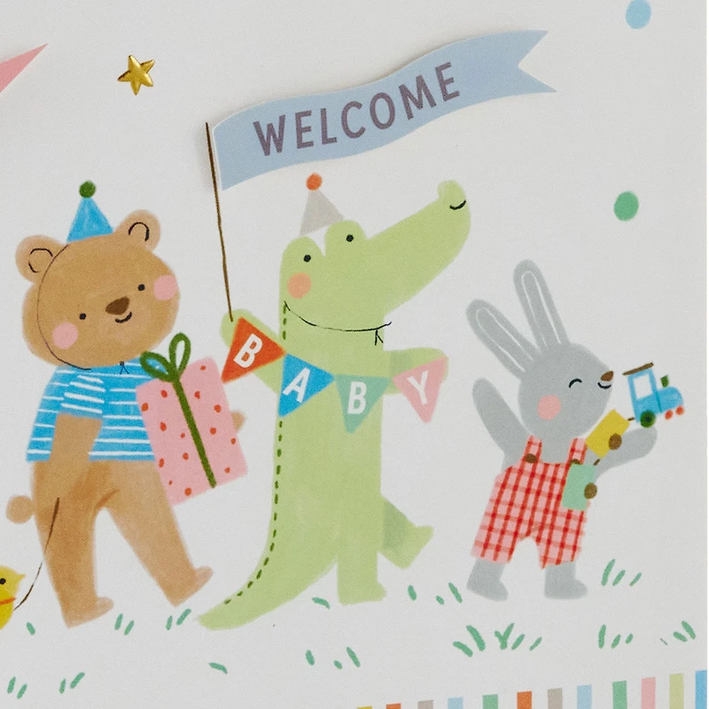 13" Cute Animal Parade Large New Baby Gift Bag for only USD 5.49 | Hallmark