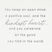 Open Mind, Positive Soul and Kind Heart Birthday Card for Wife for only USD 8.59 | Hallmark