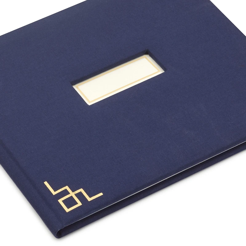 Gold on Navy Linen Customizable Guest Book for only USD 26.99 | Hallmark