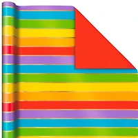 Stripes and Solids 3-Pack Reversible Wrapping Paper, 75 sq. ft. total for only USD 16.99 | Hallmark