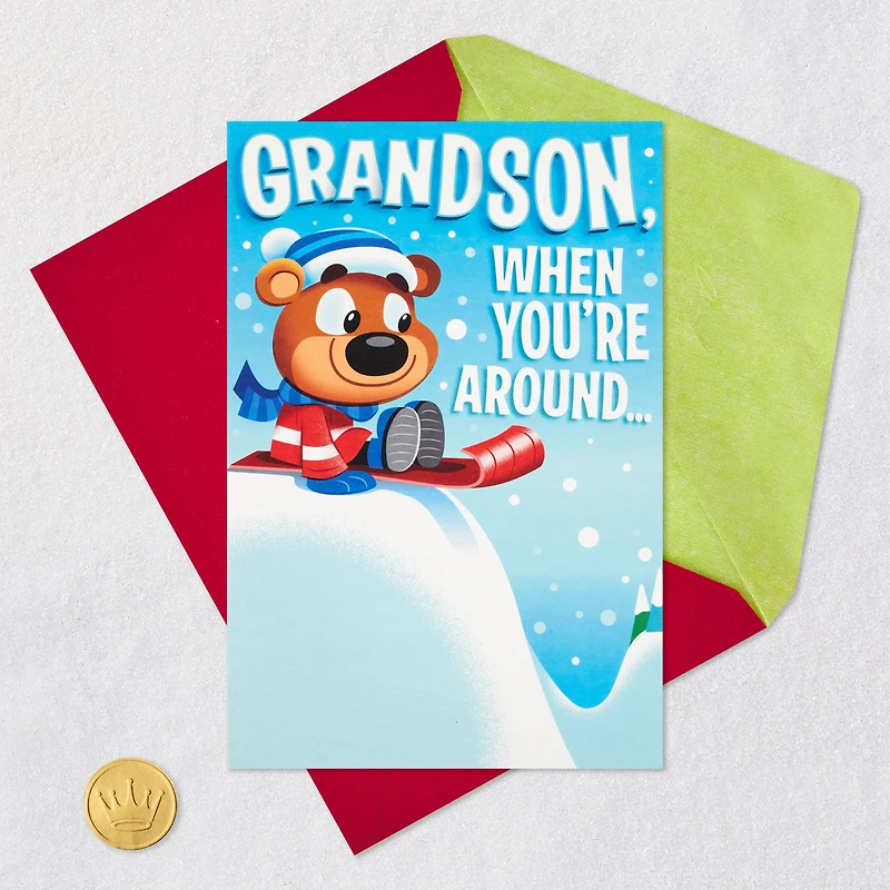 Unstoppable Fun and Love Pop-Up Christmas Card for Grandson for only USD 3.99 | Hallmark