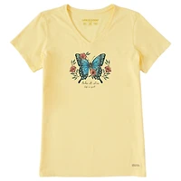 Life Is Good Women's Butterfly Yellow V-Neck T-Shirt for only USD 29.50 | Hallmark