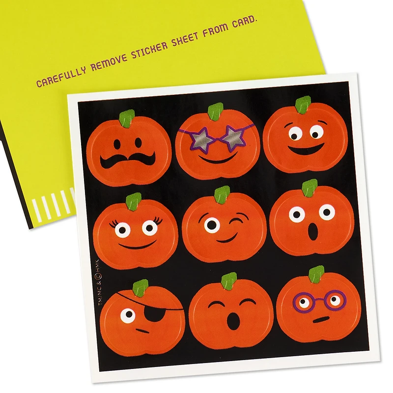 Fun Pumpkin Faces Halloween Card With Stickers for Grandson for only USD 4.99 | Hallmark