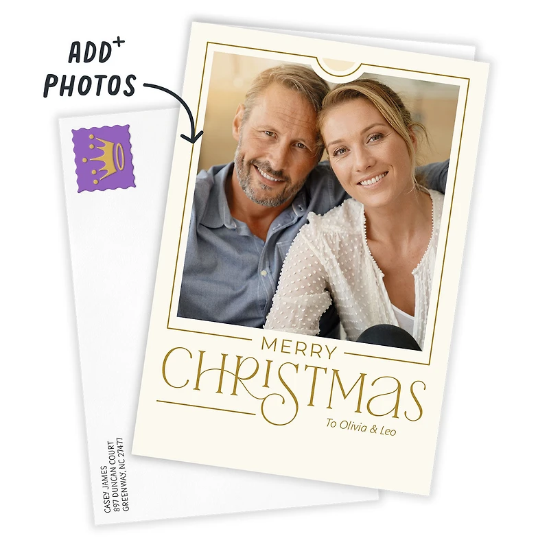 Simple Gold Border Custom Christmas Card for only USD 4.99 | Hallmark