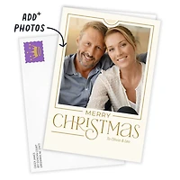Simple Gold Border Custom Christmas Card for only USD 4.99 | Hallmark