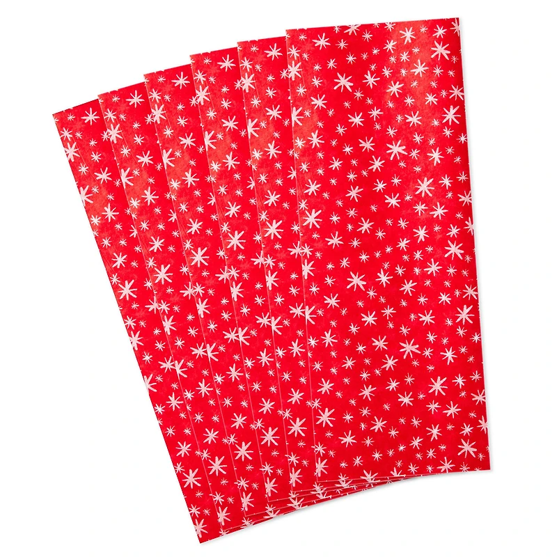 Simple Snowflakes on Red Holiday Tissue Paper, 6 sheets for only USD 1.99 | Hallmark