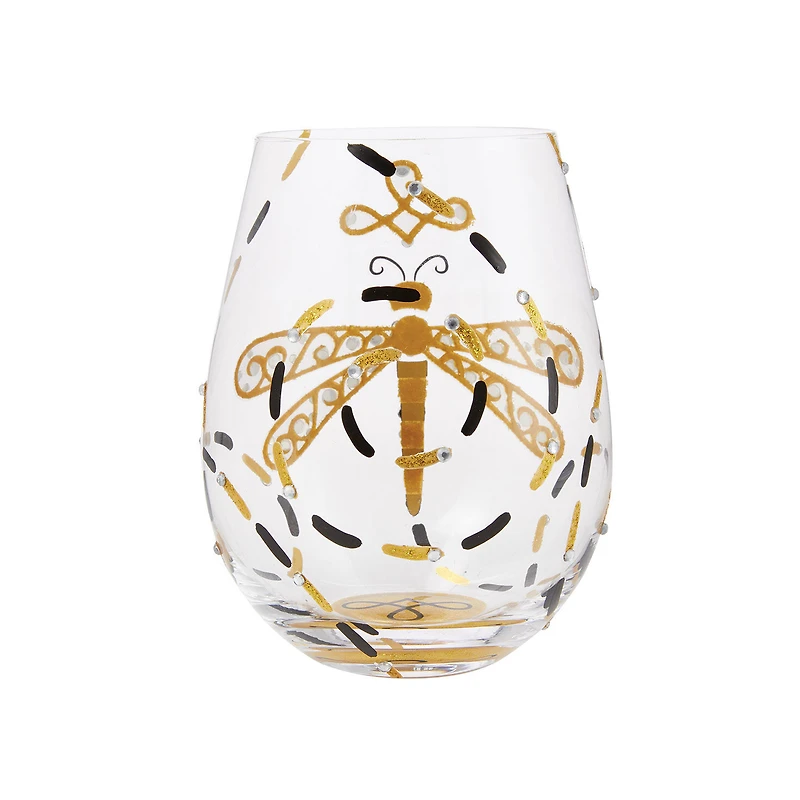 Lolita Dazzling Dragonfly Handpainted Stemless Wine Glass, 20 oz. for only USD 22.99 | Hallmark