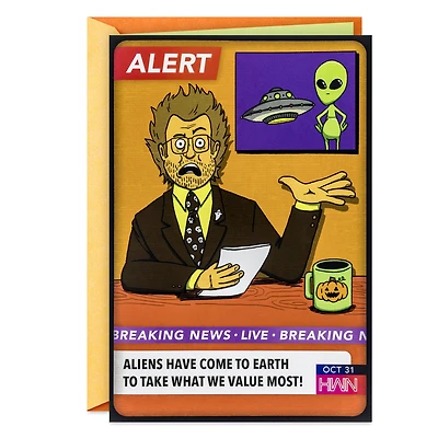 Aliens Left the Candy Corn Funny Halloween Card With Sound for only USD 5.99 | Hallmark
