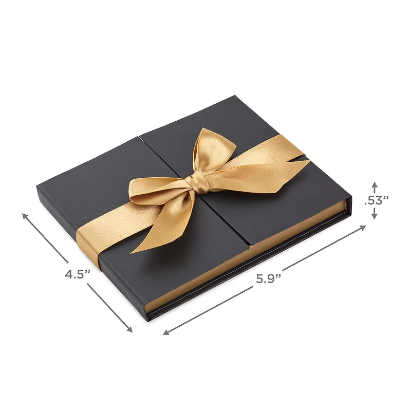 4.5" Black Gift Card Holder Box With Gold Satin Bow for only USD 5.99 | Hallmark