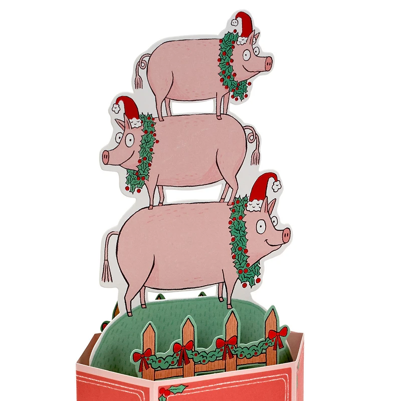 Deck the Hogs Funny 3D Pop-Up Christmas Card for only USD 7.99 | Hallmark