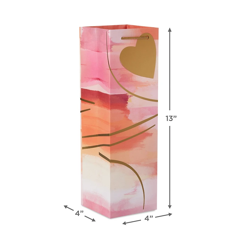 13" Abstract Pink and Gold 4-Pack Wine Bottle Gift Bags for only USD 9.99 | Hallmark