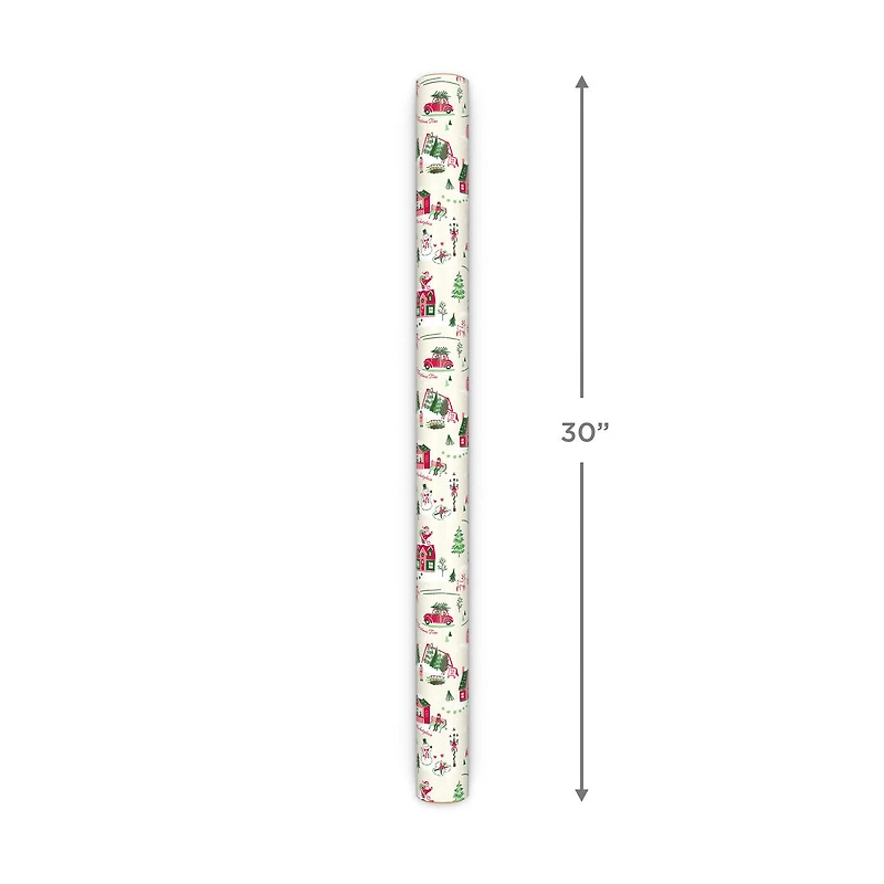 Holiday Toile/Red and White Stripes Reversible Wrapping Paper Roll, 30 sq. ft. for only USD 4.99 | Hallmark