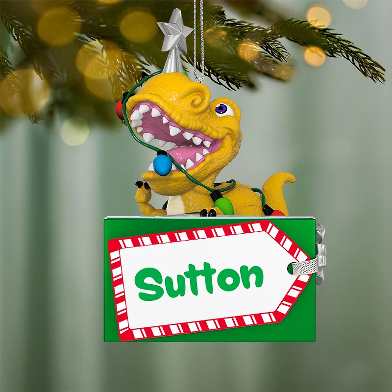 Festive Dinosaur Personalized Ornament, Custom Text for only USD 30.99 | Hallmark