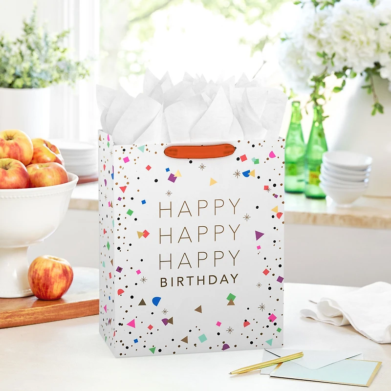 13" Happy Birthday Confetti Large Gift Bag for only USD 5.49 | Hallmark