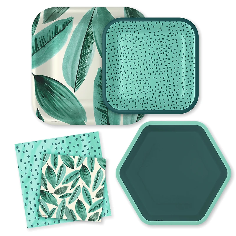 Palm Leaves and Polka Dots Party Essentials Set for only USD 3.99-4.99 | Hallmark