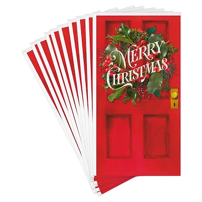 Wreath on Red Door Money Holder Christmas Cards, Pack of 10 for only USD 8.99 | Hallmark