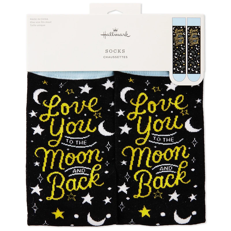 Love You To the Moon and Back Novelty Crew Socks for only USD 12.99 | Hallmark