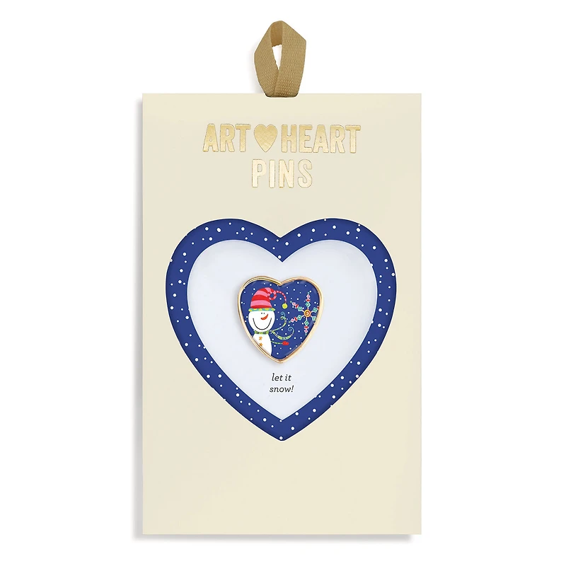 Demdaco Let It Snow! Snowman Art Heart Pin for only USD 7.99 | Hallmark