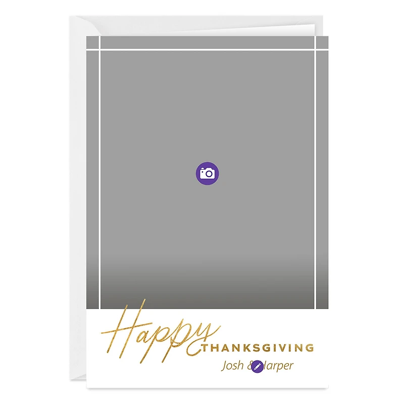 Elegant Gold Lettering Custom Thanksgiving Card for only USD 4.99 | Hallmark