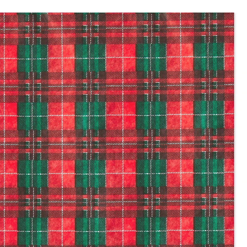 Red and Green Christmas Plaid Tissue Paper, 6 sheets for only USD 1.99 | Hallmark