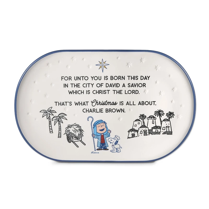 Peanuts® Linus Nativity Speech Oval Platter, 14.75" L for only USD 44.99 | Hallmark