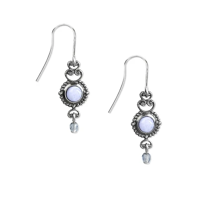 Silver Forest Silver-Tone Filigree and Blue Stone Drop Earrings for only USD 21.00 | Hallmark