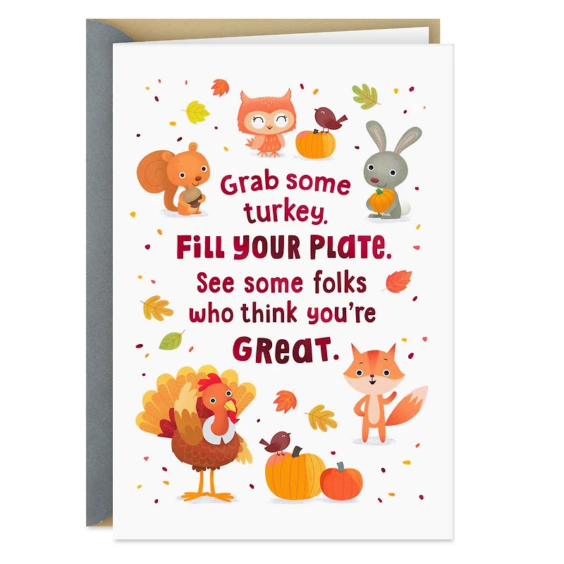 Cute Critter Poem Thanksgiving Card for Kids for only USD 2.99 | Hallmark