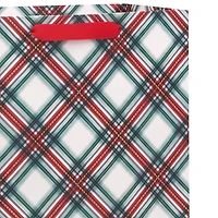 13" Festive Red and Green Plaid Large Holiday Gift Bag for only USD 4.49 | Hallmark
