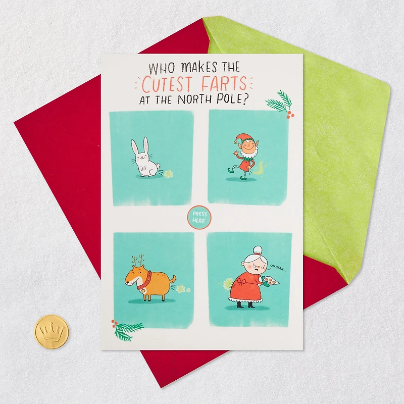 North Pole Farts Funny Christmas Card With Sound for only USD 6.59 | Hallmark