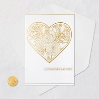 Gold Floral Heart Congratulations Wedding Card for only USD 5.99 | Hallmark