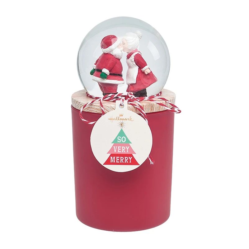 Red Peppermint Scented Santa and Mrs. Claus Snow Globe Candle for only USD 19.99 | Hallmark