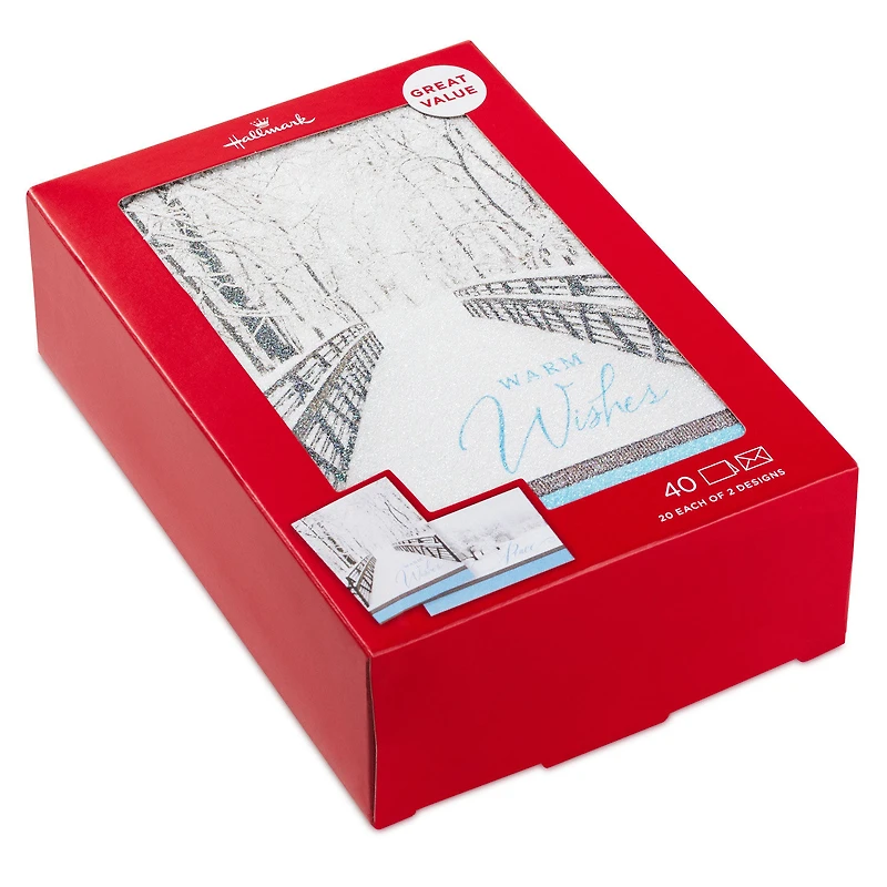 Trees in Snow and Snowy Bridge Boxed Holiday Cards With Seals, Pack of 40 for only USD 18.99 | Hallmark