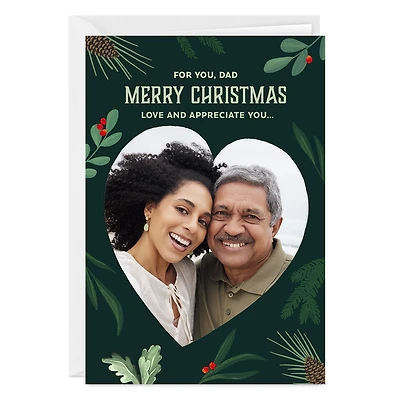 Evergreen and Heart Custom Christmas Card for Dad for only USD 4.99 | Hallmark