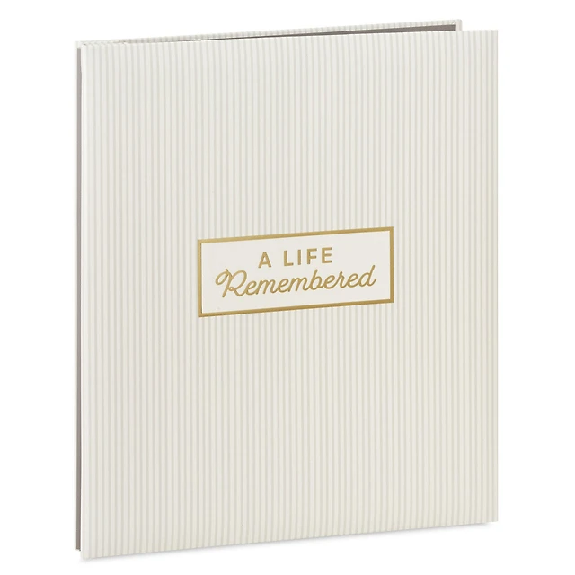 A Life Remembered Taupe Striped Refillable Photo Album for only USD 39.99 | Hallmark