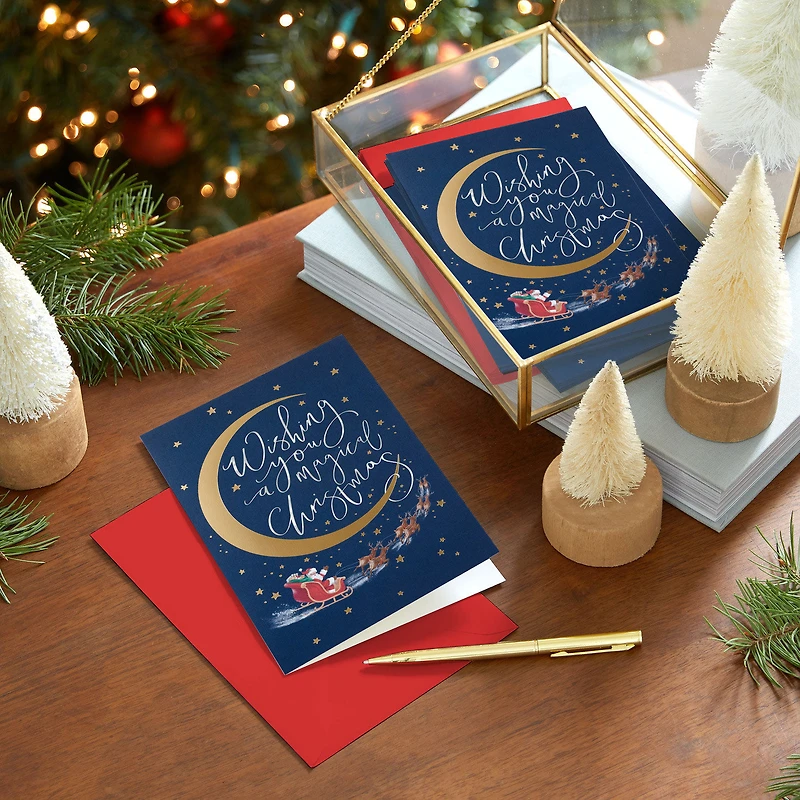 Santa and Crescent Moon Boxed Christmas Cards, Pack of 16 for only USD 15.49 | Hallmark