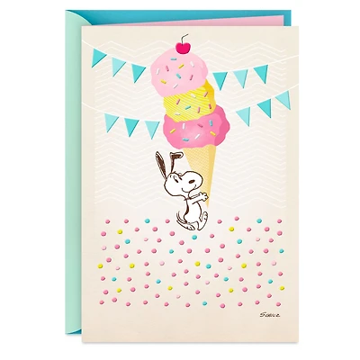 Peanuts® Super-Duper Triple-Scooper Birthday Card for only USD 4.59 | Hallmark
