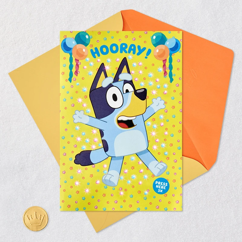 Bluey Hooray Musical Pop-Up Birthday Card for Kids With Light for only USD 9.99 | Hallmark