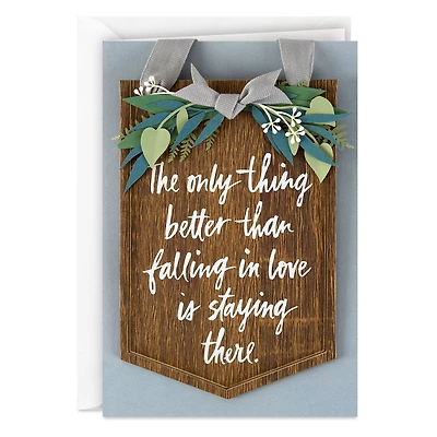 Staying in Love Anniversary Card With Hanging Wood Sign for only USD 9.59 | Hallmark