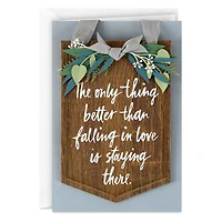 Staying in Love Anniversary Card With Hanging Wood Sign for only USD 9.59 | Hallmark