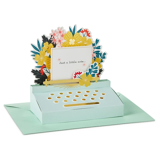 Floral Typewriter 3D Pop-Up Thinking of You Card for only USD 7.99 | Hallmark
