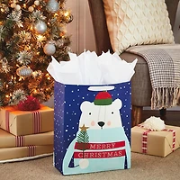 15.5" Polar Bear XL Christmas Gift Bag With Tissue Paper for only USD 8.99 | Hallmark