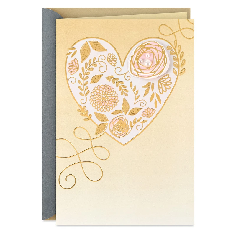 Bejeweled Floral Heart Blank Card for only USD 5.59 | Hallmark
