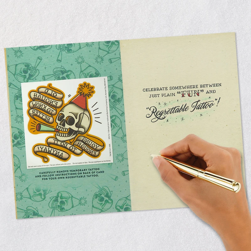 Somewhere Between "Fun" and "Regrettable Tattoo" Birthday Card With Temporary Tattoo for only USD 5.99 | Hallmark