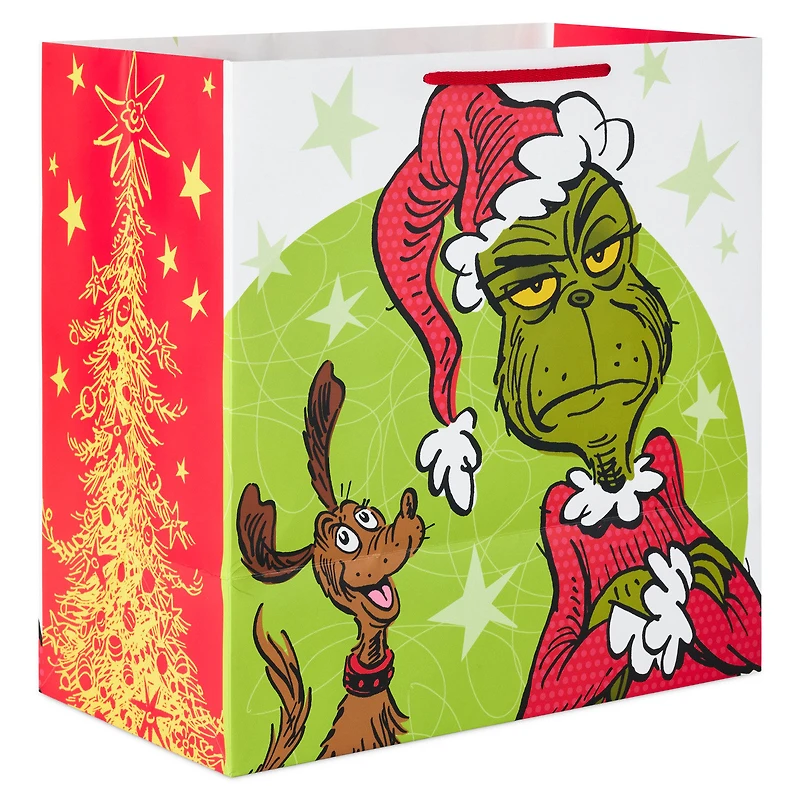 15" Dr. Seuss's How the Grinch Stole Christmas!™ Grimacing Grinch Extra-Deep Christmas Gift Bag for only USD 5.49 | Hallmark