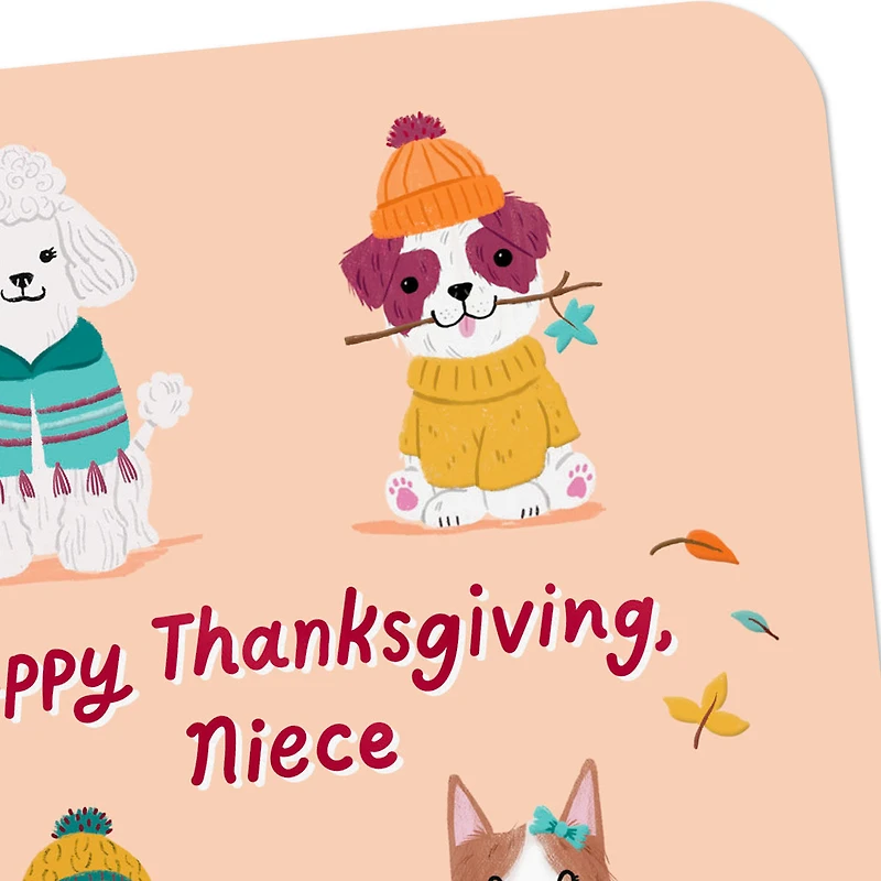 Cozy Autumn Dogs Thanksgiving Card for Niece for only USD 2.99 | Hallmark