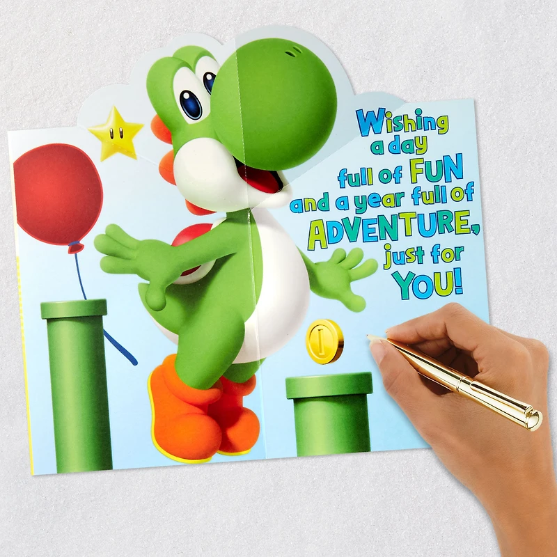 Nintendo Super Mario™ Yoshi Fun and Adventure Pop-Up Birthday Card for Kids for only USD 5.59 | Hallmark