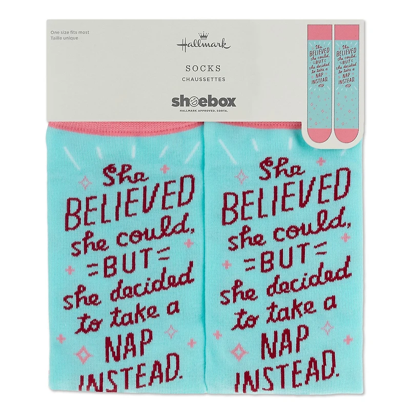 Shoebox She Believed Funny Crew Socks for only USD 12.99 | Hallmark