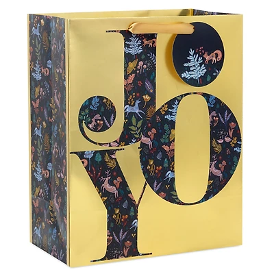 13" Joy on Metallic Gold Large Christmas Gift Bag for only USD 4.99 | Hallmark