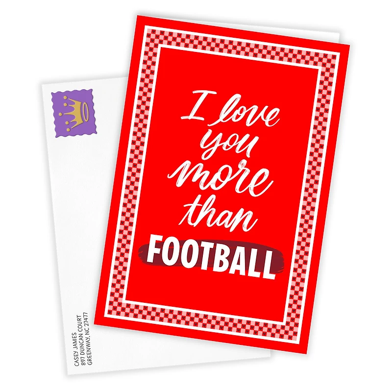 Love You More Than Football Funny Custom Valentine's Day Card for only USD 4.99 | Hallmark