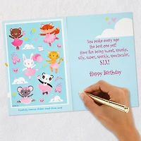 Sweet Six Ballerina Animals 6th Birthday Card With Stickers for only USD 4.59 | Hallmark